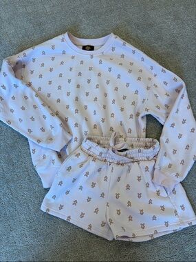 Kids Lavender Gingerbread Print Pajama Set